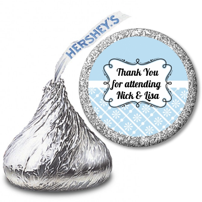 Modern Thatch Light Blue - Hershey Kiss Sticker Labels