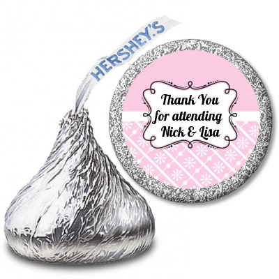 Modern Thatch Pink - Hershey Kiss Sticker Labels