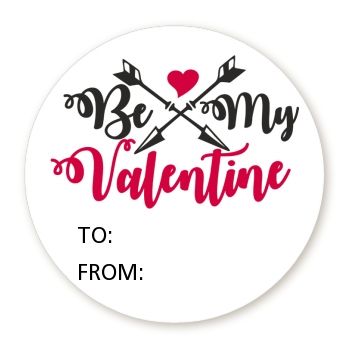 My Valentine - Round Personalized Valentines Day Sticker Labels