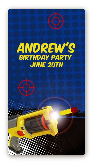 Nerf Gun - Custom Rectangle Birthday Party Sticker/Labels