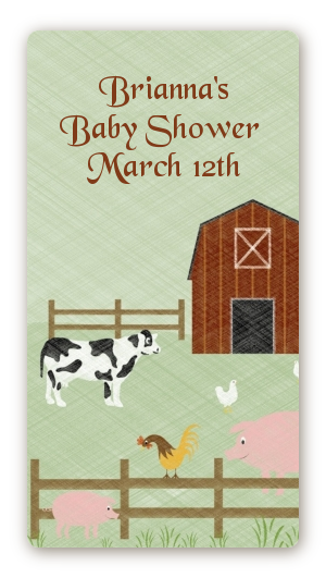 Nursery Rhyme - Old McDonald - Custom Rectangle Baby Shower Sticker/Labels