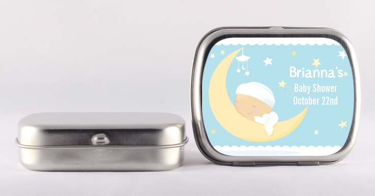 Over The Moon Boy - Personalized Baby Shower Mint Tins