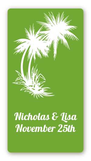 Palm Trees - Custom Rectangle Bridal Shower Sticker/Labels