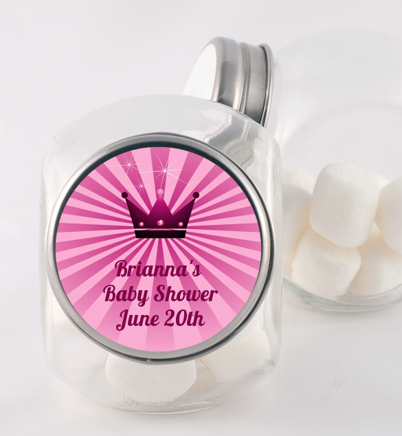 Princess Royal Crown - Personalized Baby Shower Candy Jar