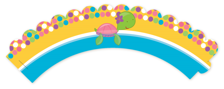 Sea Turtle Girl - Birthday Party Cupcake Wrappers