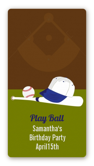 Baseball - Custom Rectangle Birthday Party Sticker/Labels