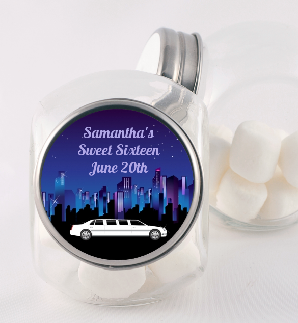 Sweet 16 Limo - Personalized Birthday Party Candy Jar