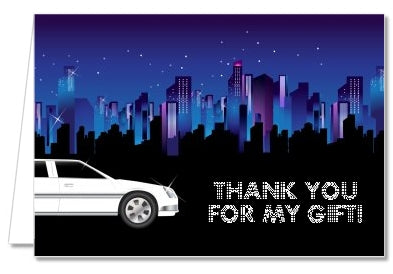 Sweet 16 Limo - Birthday Party Thank You Cards