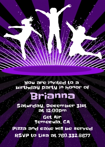 Trampoline - Birthday Party Invitations