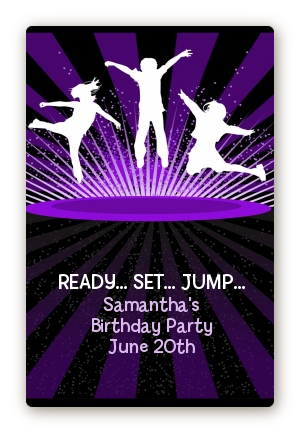 Trampoline - Custom Large Rectangle Birthday Party Sticker/Labels