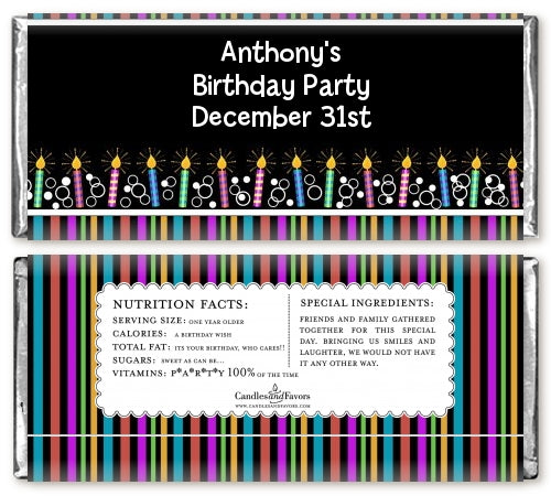 Birthday Wishes - Personalized Birthday Party Candy Bar Wrappers
