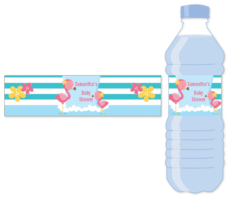 flamingo-water-bottle-label-baby-shower-water-bottle-stickers