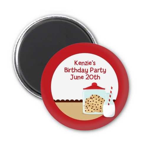 Milk And Cookies Personalized Birthday Party Magnet Favors 0930