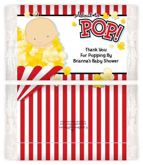 About To Pop Baby Shower Popcorn Wrappers Baby Shower Popcorn Wrappers