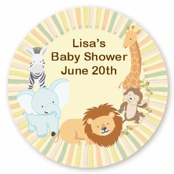 Personalised Stickers on Personalized Sticker Labels   Jungle Safari Party Baby Shower Sticker