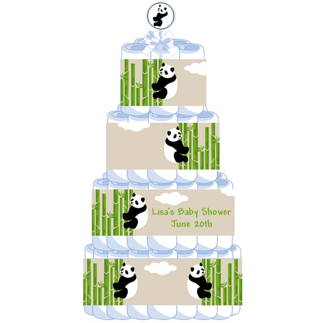 Panda diaper hot sale cake