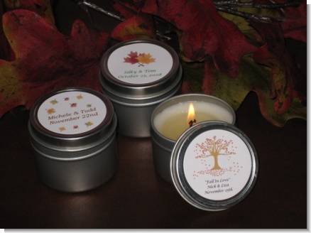 Candle Tins Mini Soy Travel Size - Fall Wedding Favors