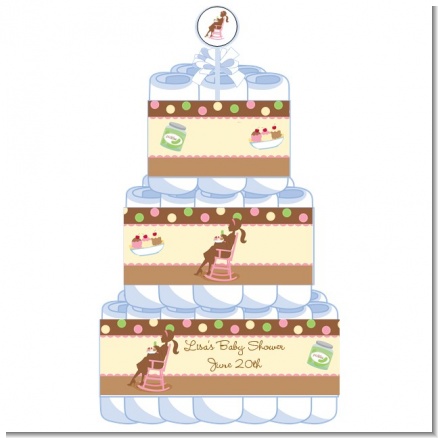 Pickles & Ice Cream - Personalized Baby Shower Diaper Cake 3 Tier