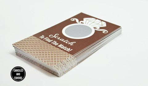 Engagement Ring Chocolate Brown - Bridal Shower Scratch Off Tickets