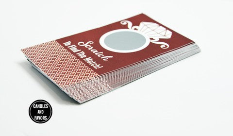 Engagement Ring Burnt Red - Bridal Shower Scratch Off Tickets