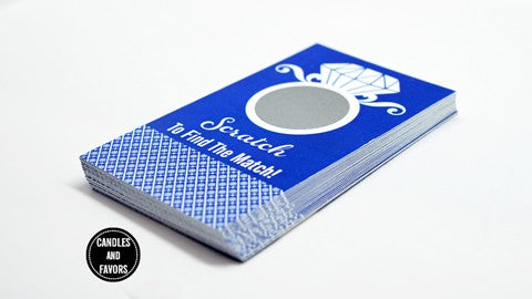Engagement Ring Dark Blue - Bridal Shower Scratch Off Tickets