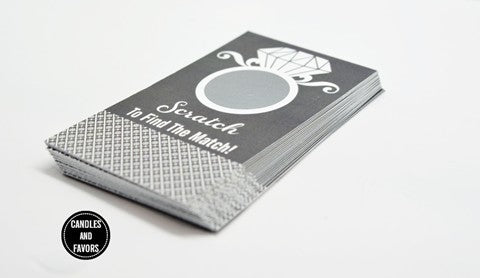 Engagement Ring Dark Grey - Bridal Shower Scratch Off Tickets
