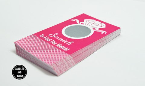 Engagement Ring Dark Pink - Bridal Shower Scratch Off Tickets