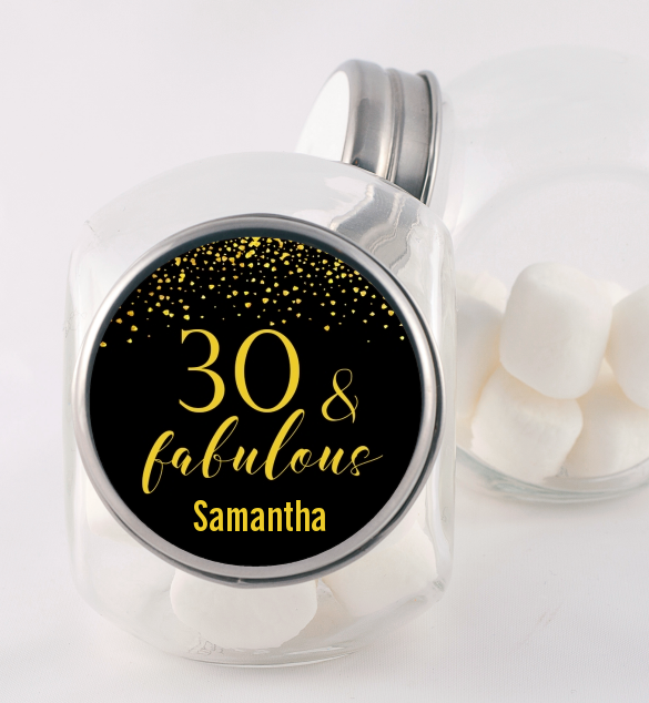 30 & Fabulous Speckles - Personalized Birthday Party Candy Jar