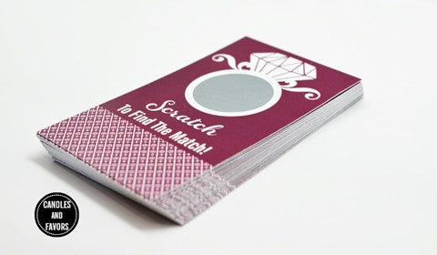 Engagement Ring Maroon - Bridal Shower Scratch Off Tickets