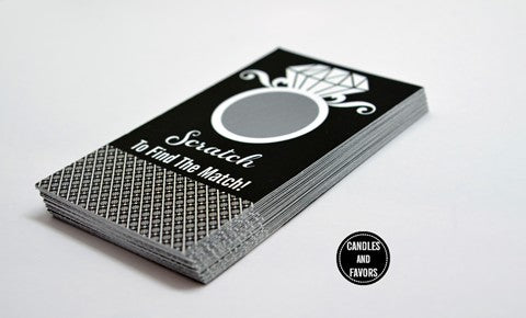 Engagement Ring Black - Bridal Shower Scratch Off Tickets