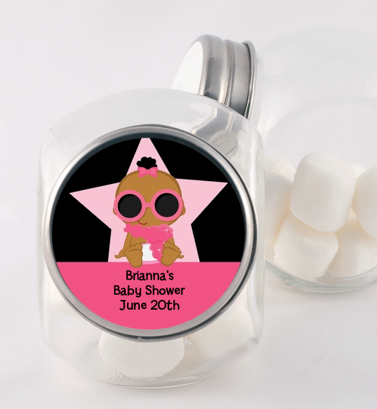 A Star Is Born Hollywood Black|Pink - Personalized Baby Shower Candy Jar
