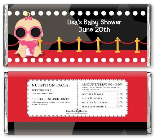 A Star Is Born!® Hollywood - Personalized Baby Shower Candy Bar Wrappers