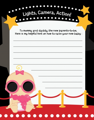 A Star Is Born!® Hollywood - Baby Shower Notes of Advice