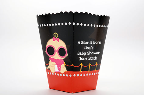 A Star Is Born!® Hollywood - Personalized Baby Shower Popcorn Boxes