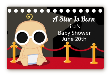 A Star Is Born!® Hollywood - Baby Shower Landscape Sticker/Labels