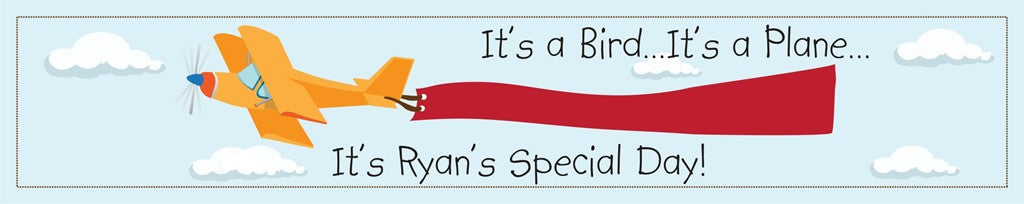 Airplane in the Clouds - Personalized Baby Shower Banners