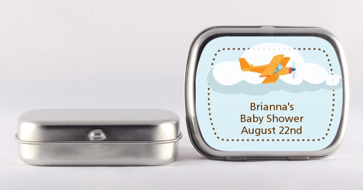 Airplane in the Clouds - Personalized Baby Shower Mint Tins