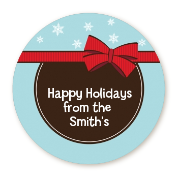 All Wrapped Up Gifts - Round Personalized Christmas Sticker Labels