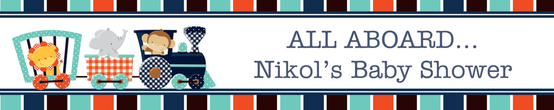 Animal Train - Personalized Baby Shower Banners