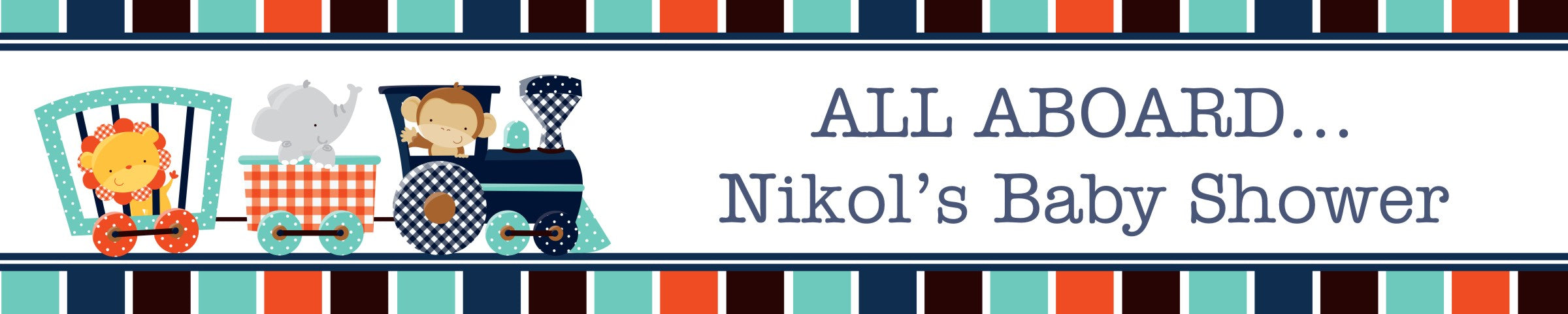 Animal Train - Personalized Baby Shower Banners