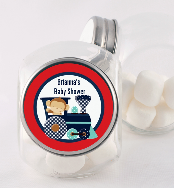 Animal Train - Personalized Baby Shower Candy Jar