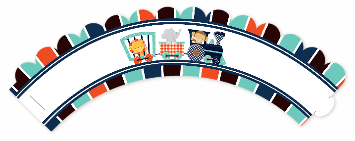 Animal Train - Baby Shower Cupcake Wrappers