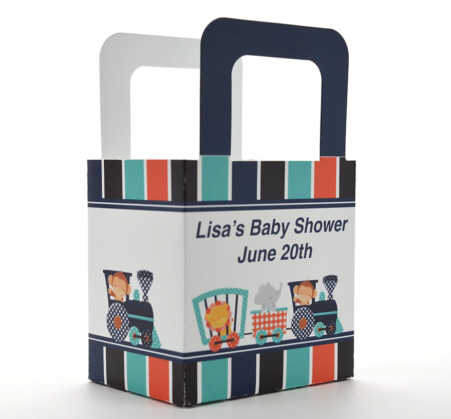 Animal Train - Personalized Baby Shower Favor Boxes