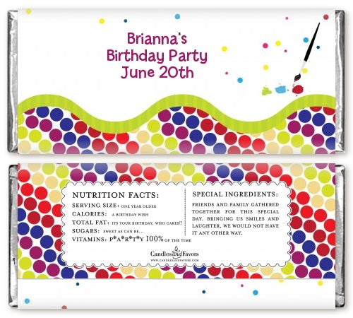 Paint Party - Personalized Birthday Party Candy Bar Wrappers