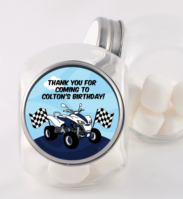 ATV 4 Wheeler Quad - Personalized Birthday Party Candy Jar