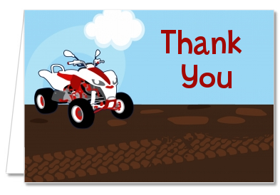 ATV 4 Wheeler Quad - Birthday Party Thank You Cards