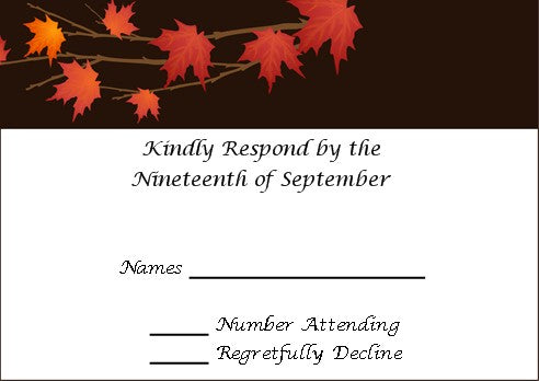Autumn Leaves - Bridal Shower Response Cards