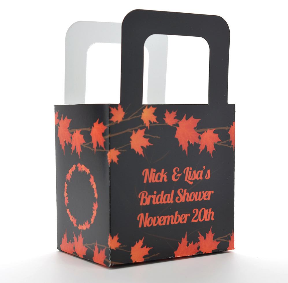 Autumn Leaves - Personalized Bridal Shower Favor Boxes