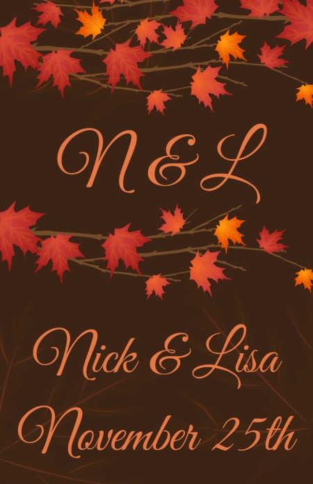 Autumn Leaves - Personalized Bridal Shower Wall Art