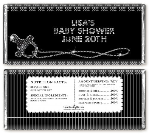 Baby Bling - Personalized Baby Shower Candy Bar Wrappers